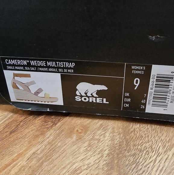 NWT Sorel Cameron Wedge Multistrap Sandal Shale,Mauve,Seasalt Women's Sz 9. - Picture 8 of 8